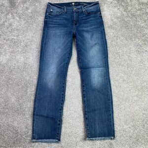 7 For All Mankind Roxanne Jeans Women’s 28 Blue Ankle Straight Mid-Rise Dark